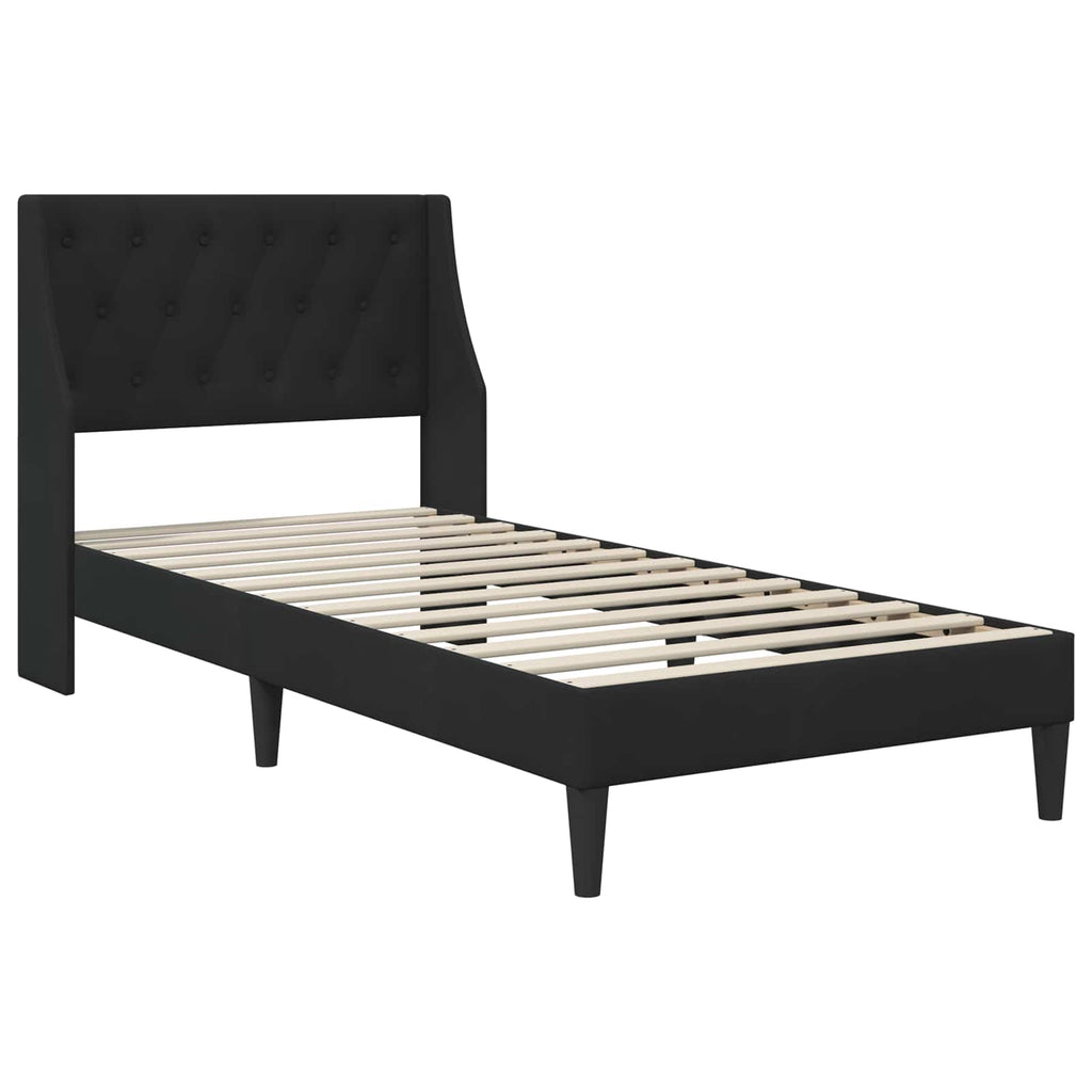 vidaXL Rama łóżka z materacem z materacem Czarny 90 x 200 cm Aksamit