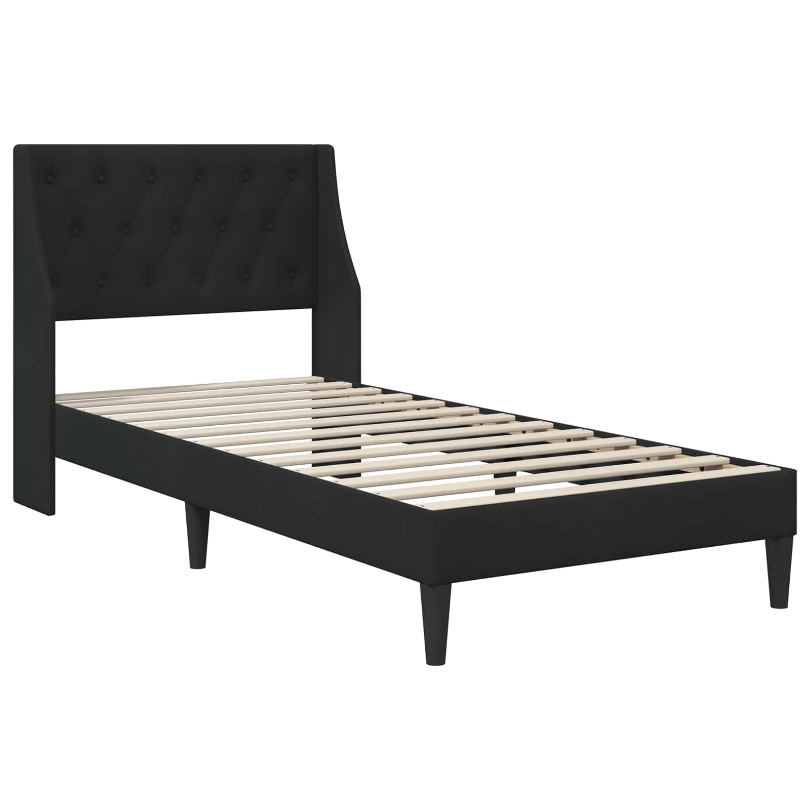 vidaXL Rama łóżka z materacem z materacem Czarny 90 x 200 cm Aksamit