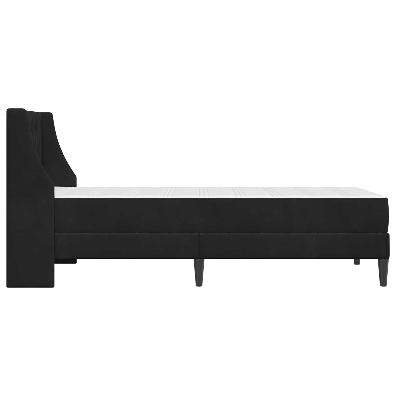 vidaXL Rama łóżka z materacem z materacem Czarny 90 x 200 cm Aksamit