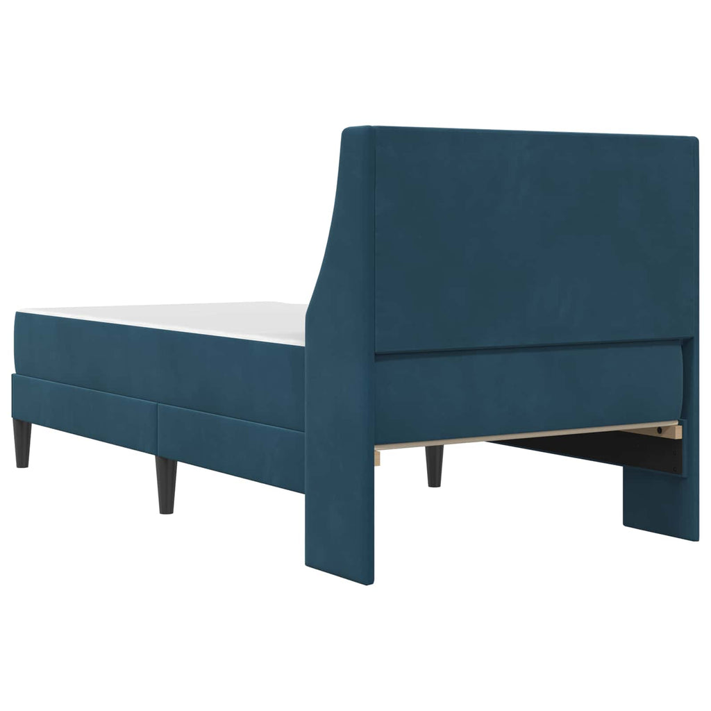 vidaXL Rama łóżka z materacem Niebieski 90 x 200 cm Aksamit