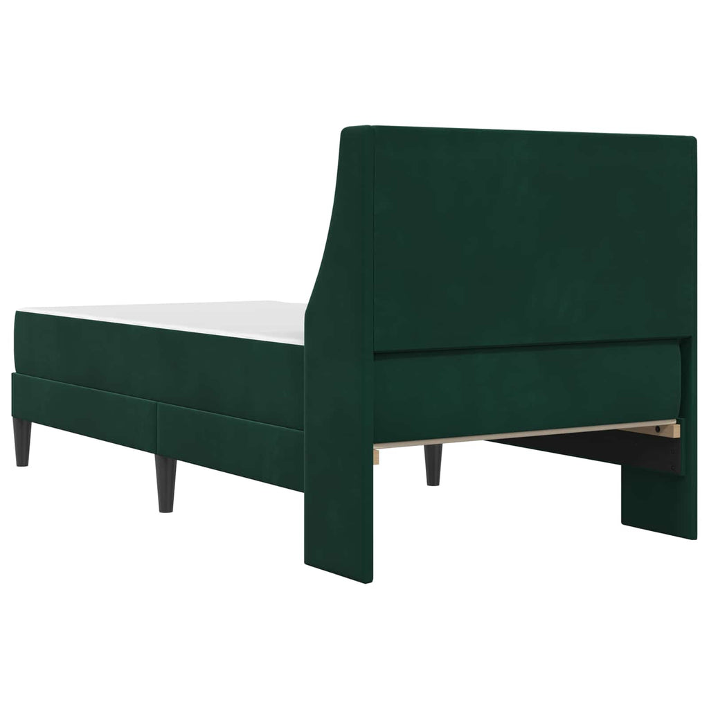vidaXL Rama łóżka z materacem Ciemna zieleń 100 x 200 cm Aksamit
