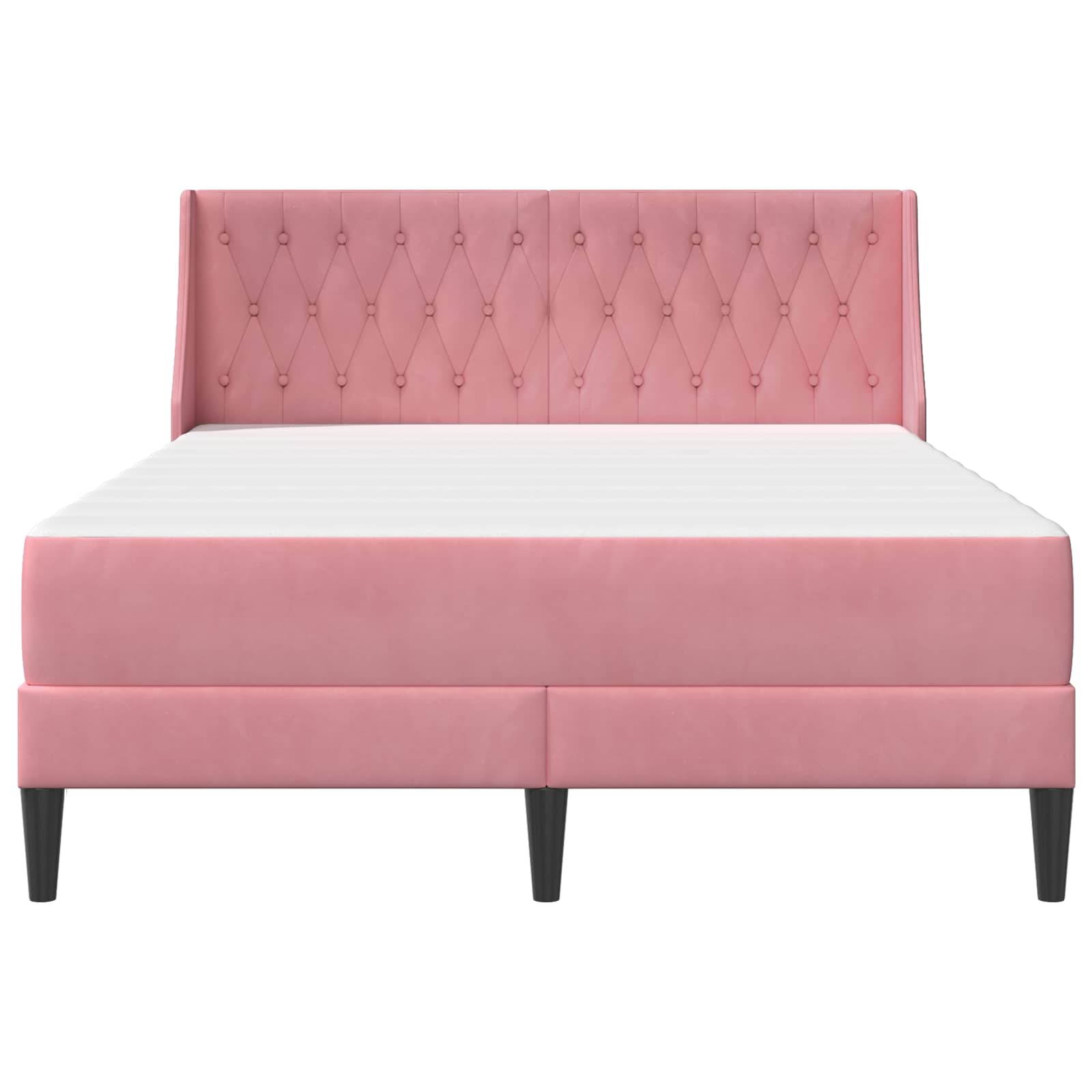 vidaXL Rama łóżka z materacem z materacem Różowy 120 x 200 cm Aksamit