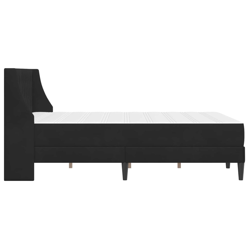 vidaXL Rama łóżka z materacem z materacem Czarny 140 x 190 cm Aksamit
