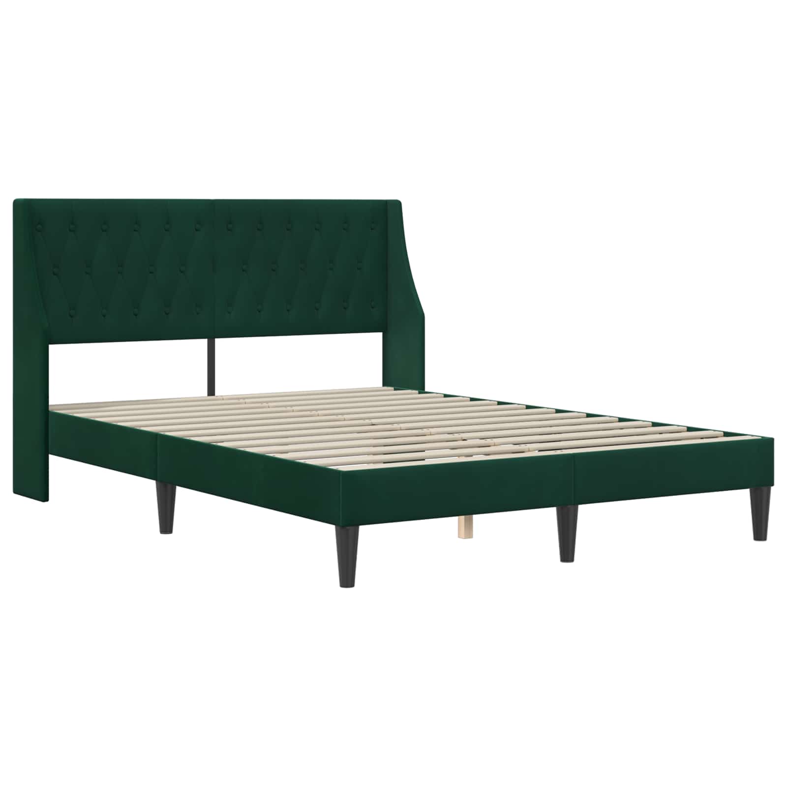 vidaXL Rama łóżka z materacem Ciemna zieleń 140 x 200 cm Aksamit