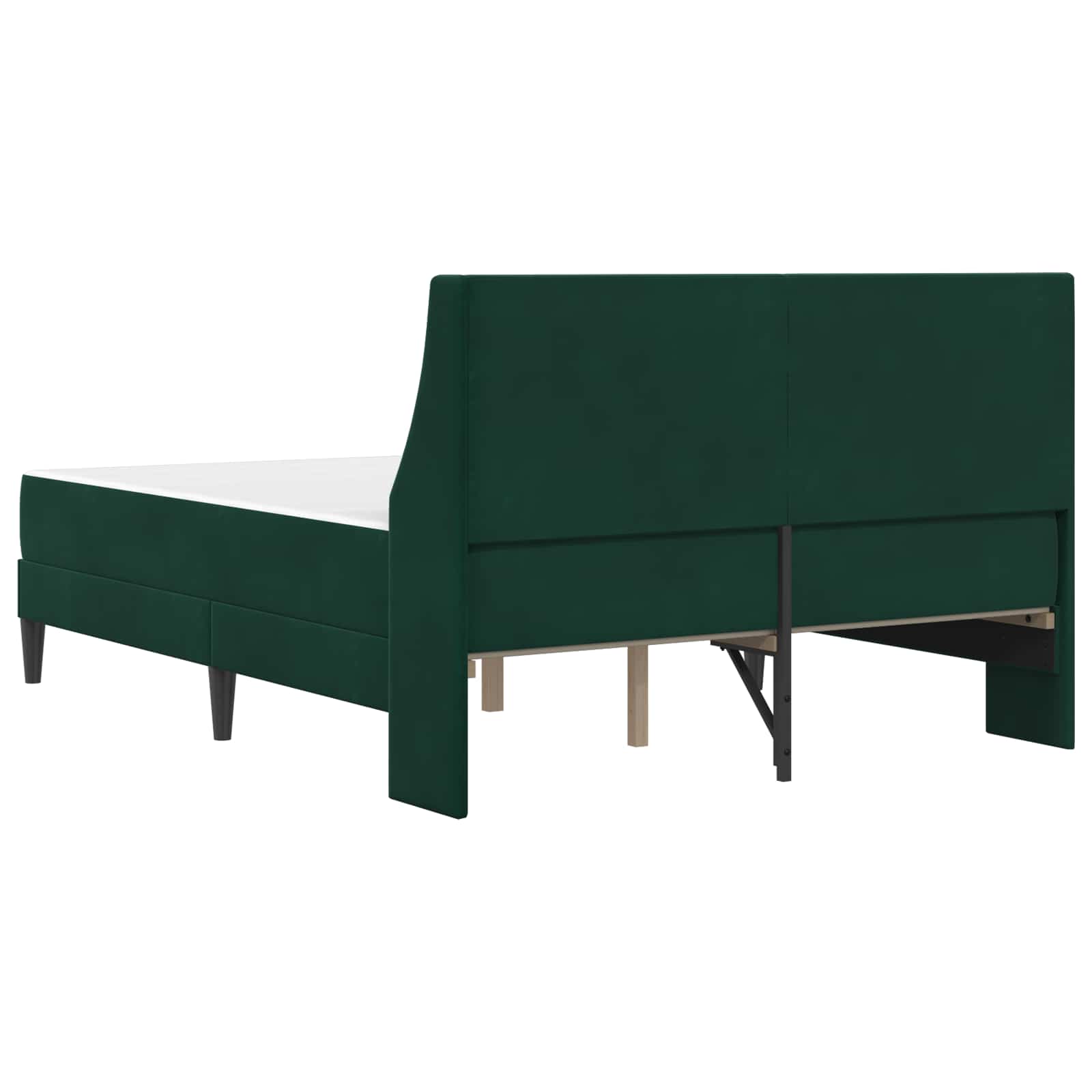 vidaXL Rama łóżka z materacem Ciemna zieleń 140 x 200 cm Aksamit