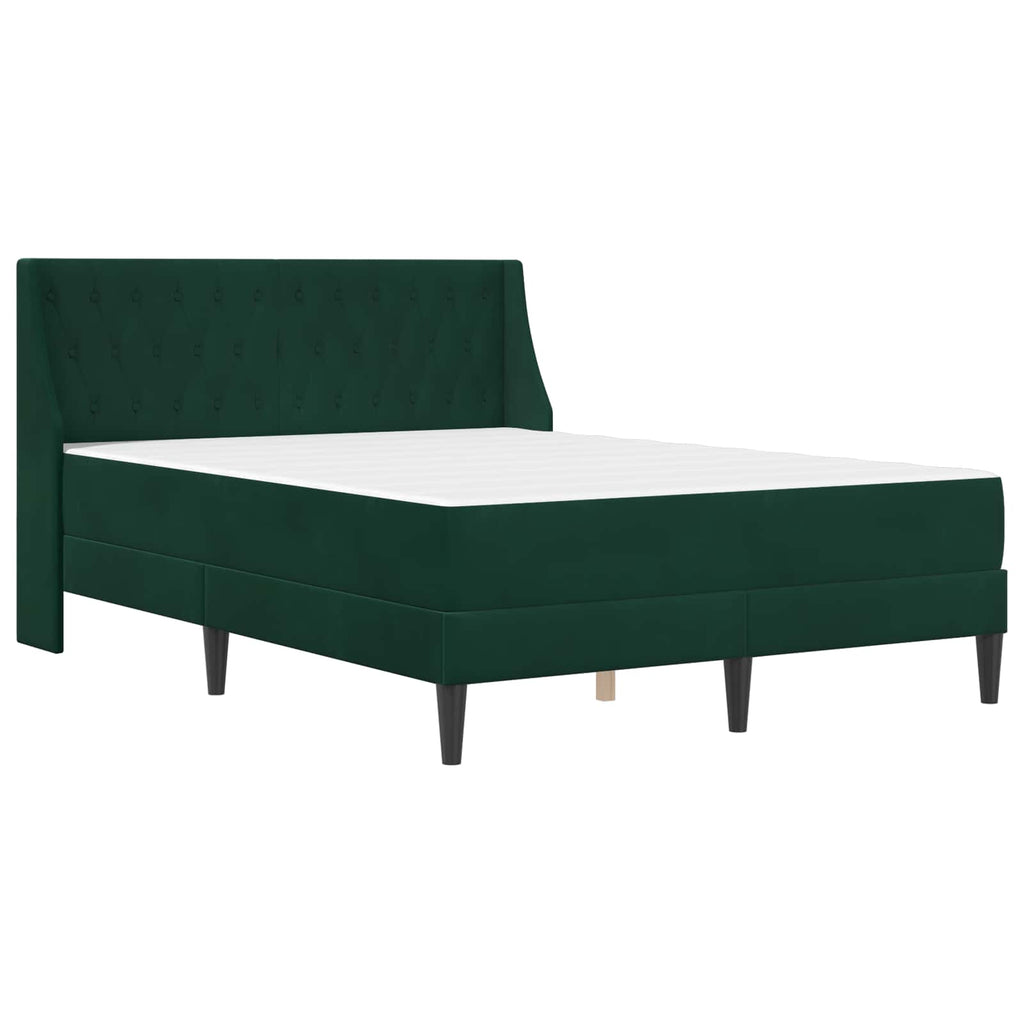 vidaXL Rama łóżka z materacem Ciemna zieleń 160 x 200 cm Aksamit