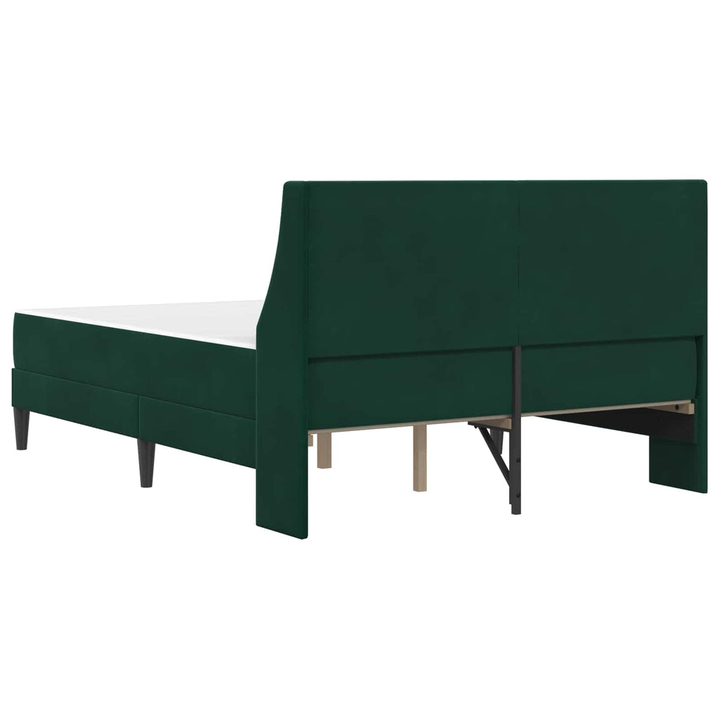 vidaXL Rama łóżka z materacem Ciemna zieleń 160 x 200 cm Aksamit