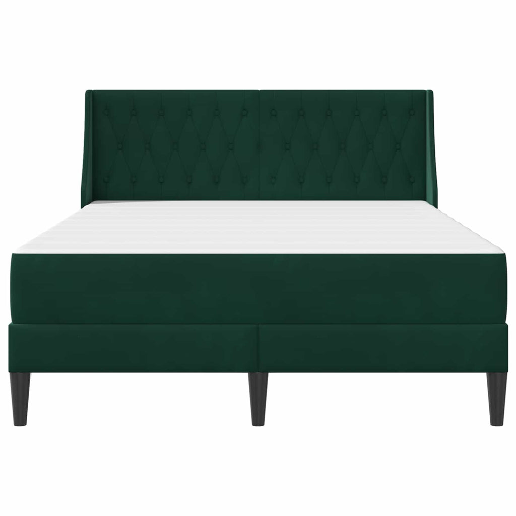 vidaXL Rama łóżka z materacem Ciemna zieleń 160 x 200 cm Aksamit