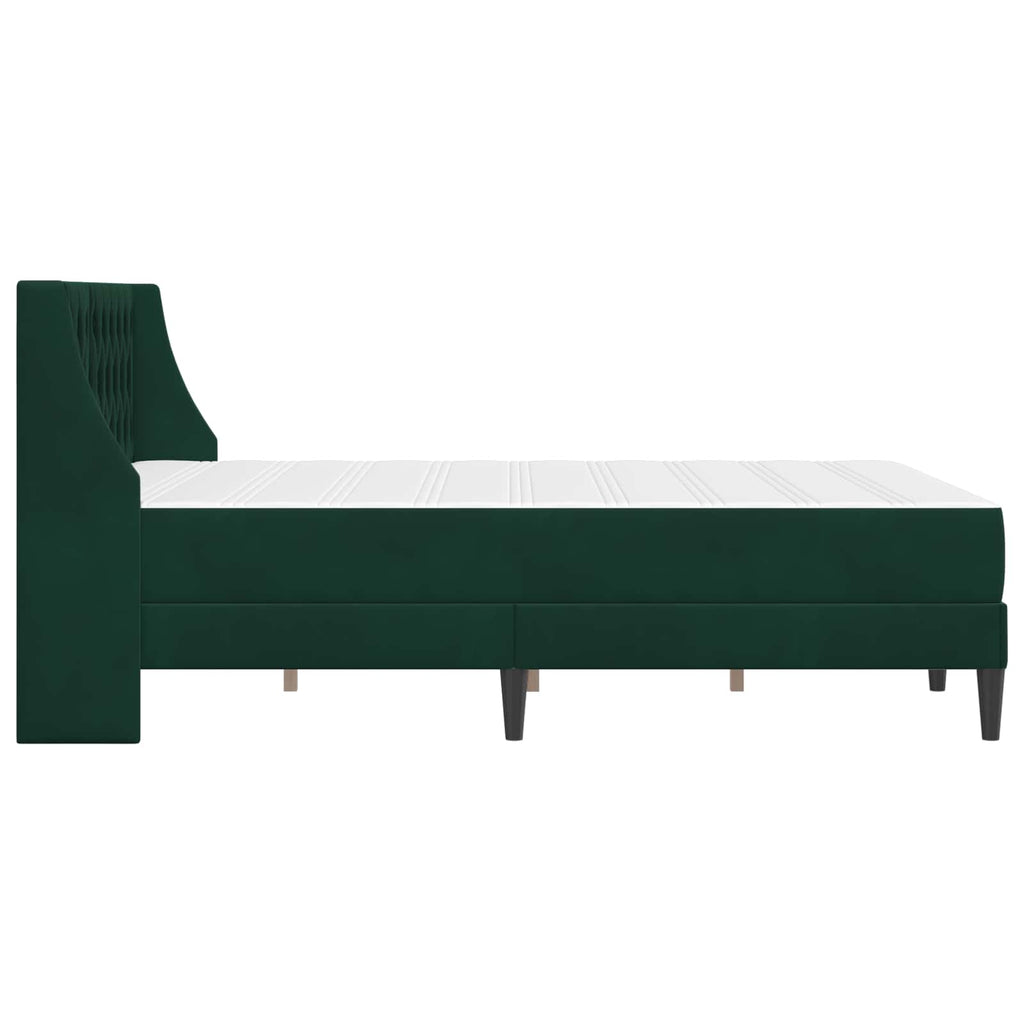 vidaXL Rama łóżka z materacem Ciemna zieleń 160 x 200 cm Aksamit
