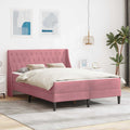 vidaXL Rama łóżka z materacem z materacem Różowy 160 x 200 cm Aksamit