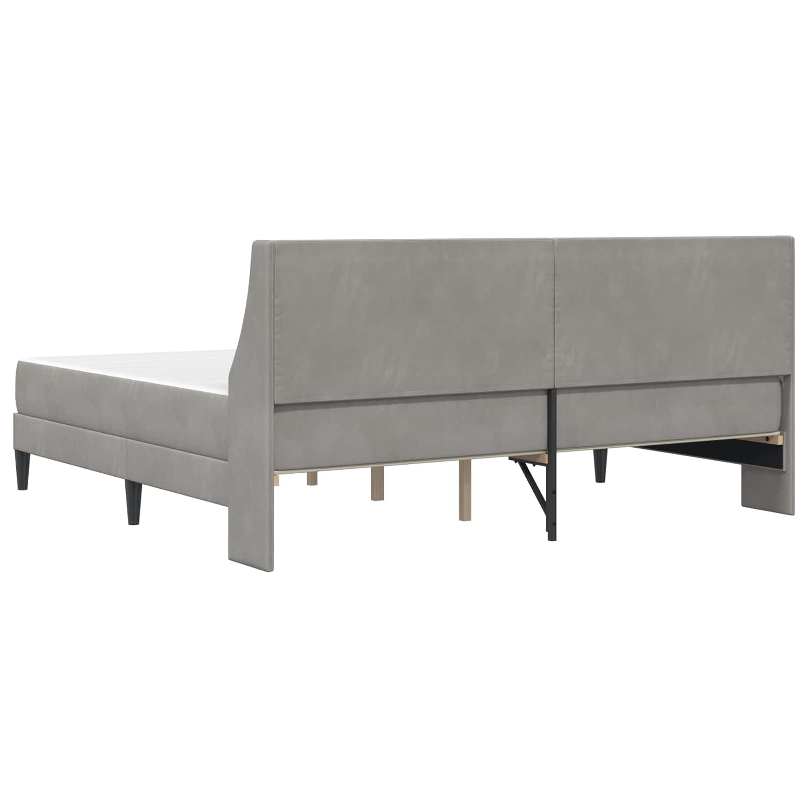 vidaXL Rama łóżka z materacem Jasnoszary 200 x 200 cm Aksamit