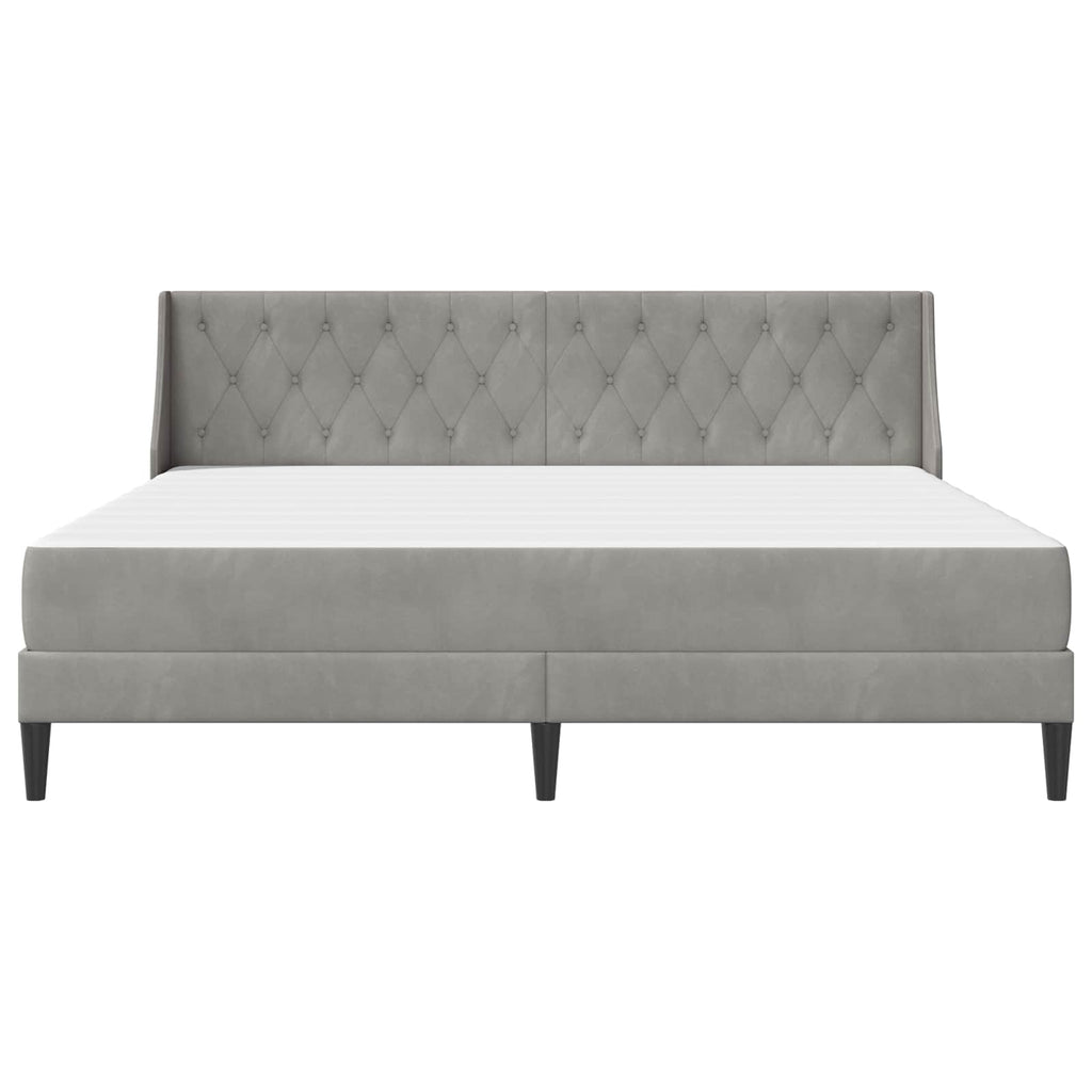vidaXL Rama łóżka z materacem Jasnoszary 200 x 200 cm Aksamit