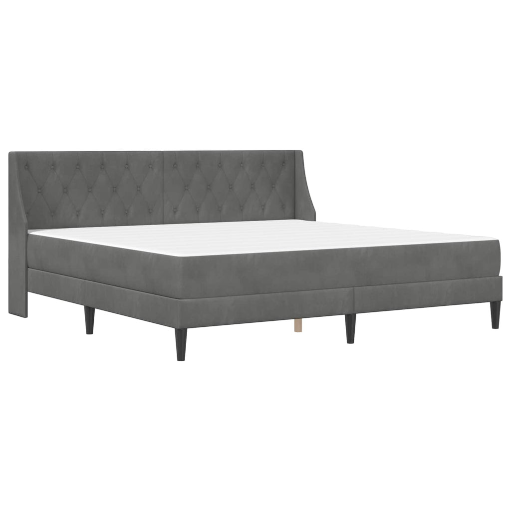 vidaXL Rama łóżka z materacem Ciemnoszary 200 x 200 cm Aksamit