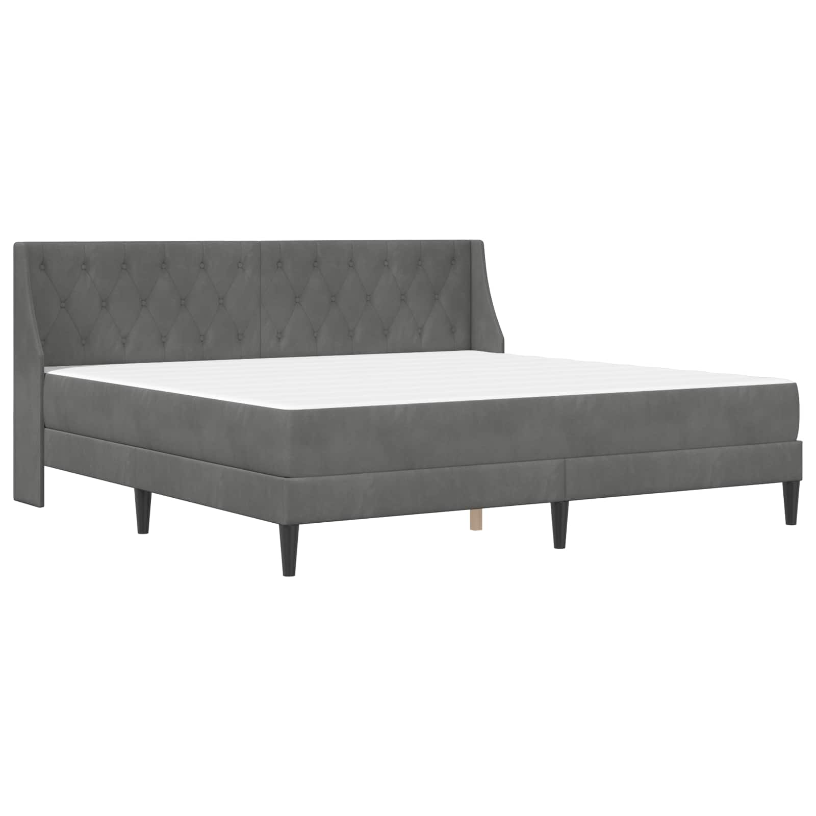 vidaXL Rama łóżka z materacem Ciemnoszary 200 x 200 cm Aksamit