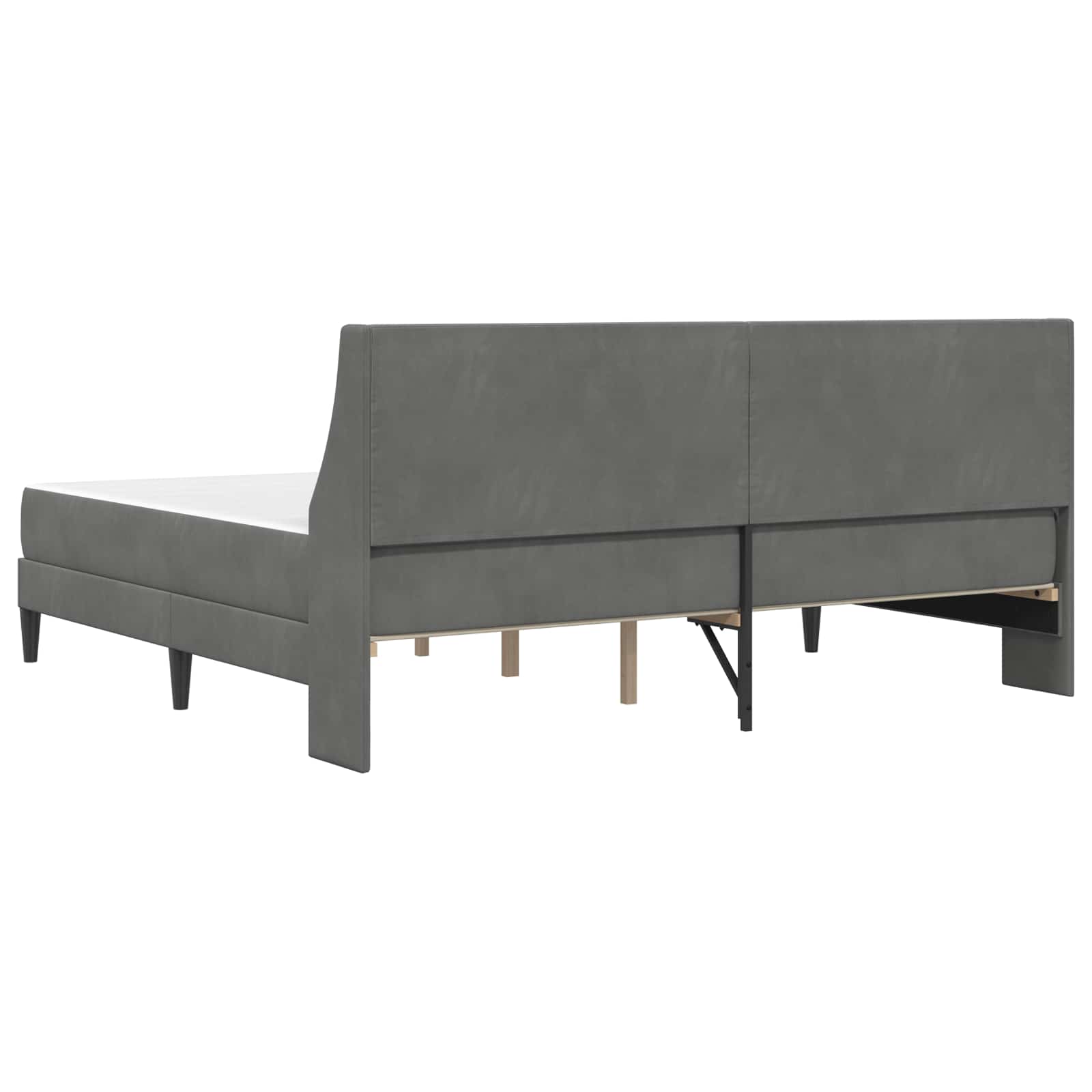 vidaXL Rama łóżka z materacem Ciemnoszary 200 x 200 cm Aksamit
