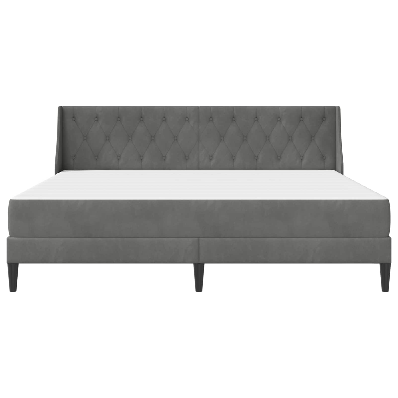 vidaXL Rama łóżka z materacem Ciemnoszary 200 x 200 cm Aksamit
