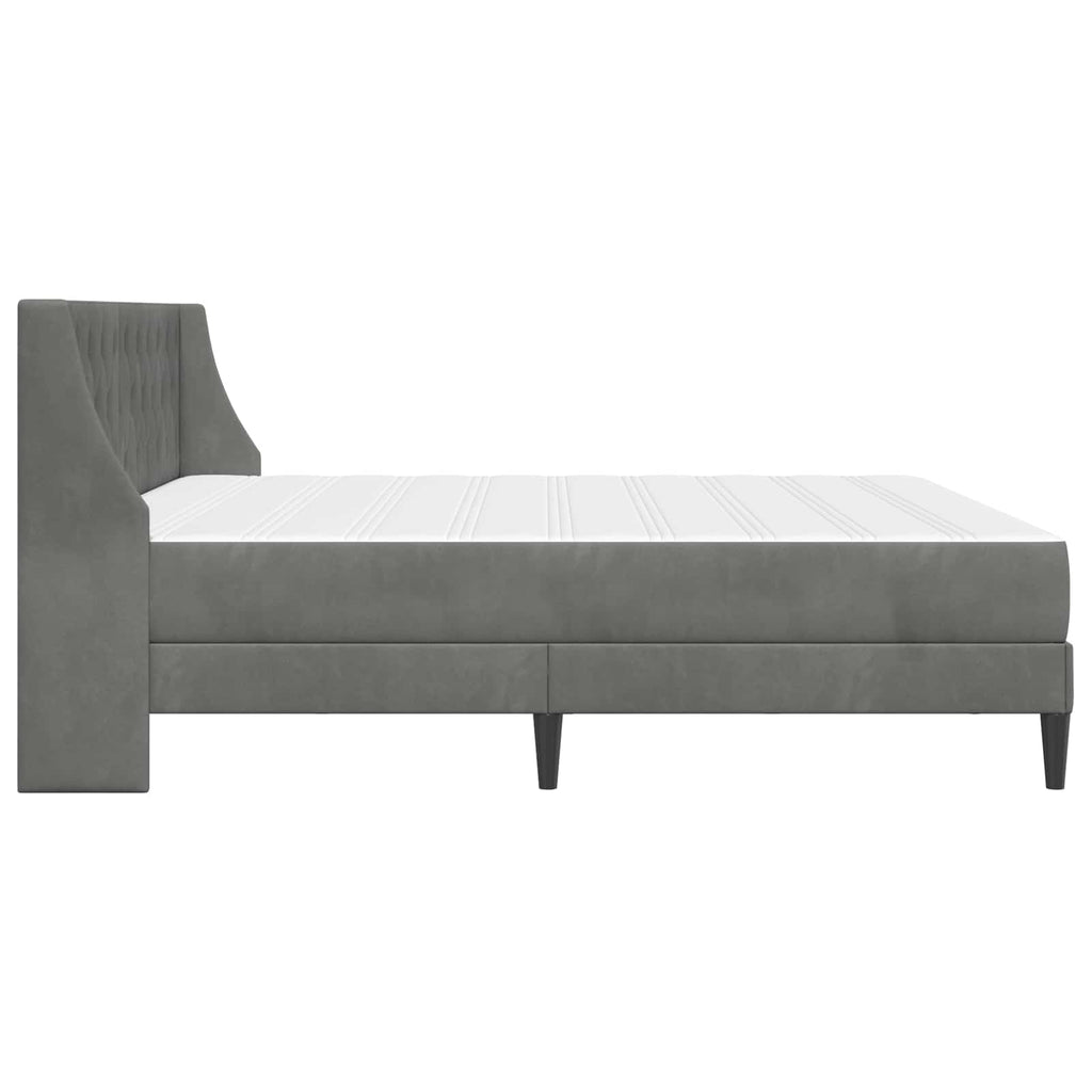 vidaXL Rama łóżka z materacem Ciemnoszary 200 x 200 cm Aksamit