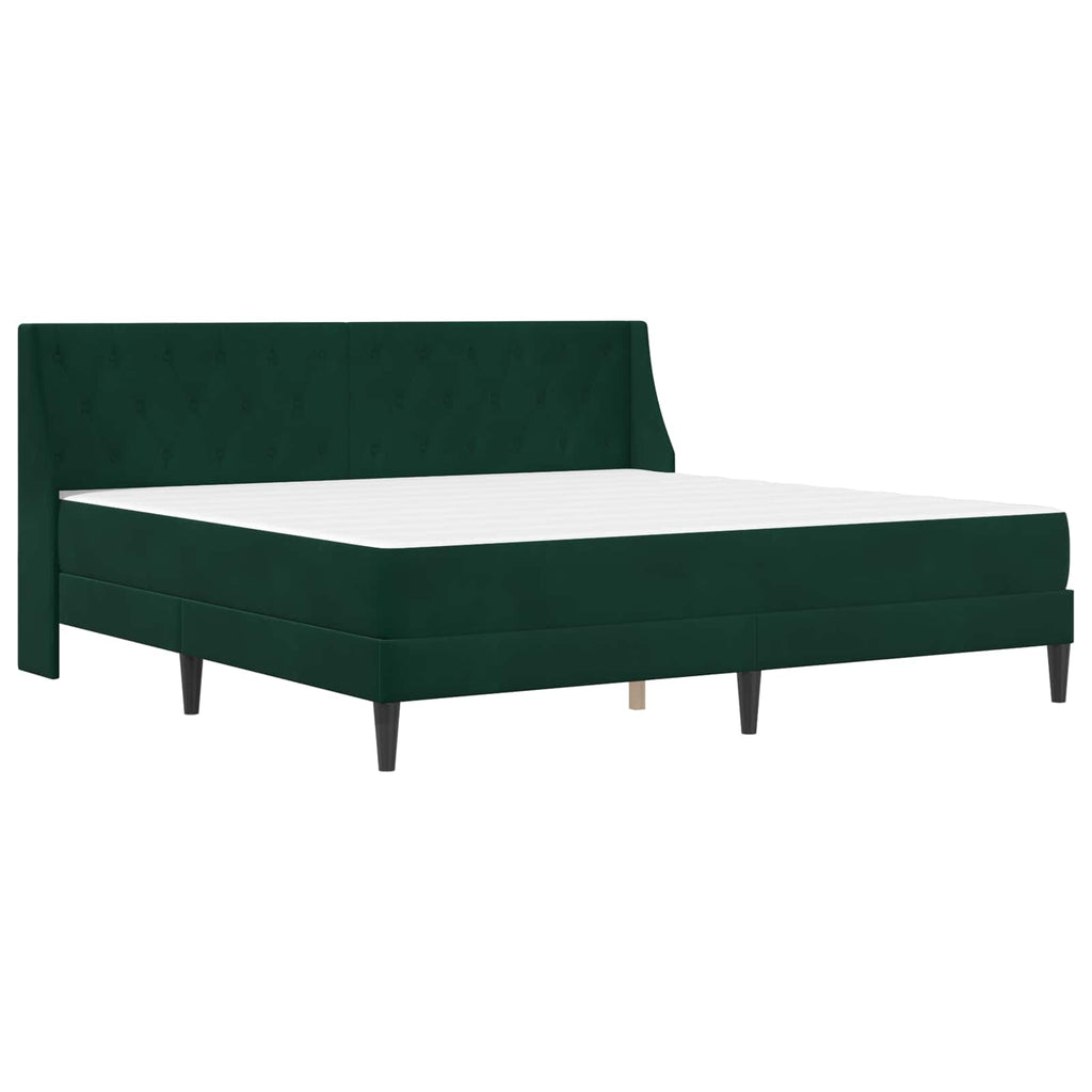 vidaXL Rama łóżka z materacem Ciemna zieleń 200 x 200 cm Aksamit