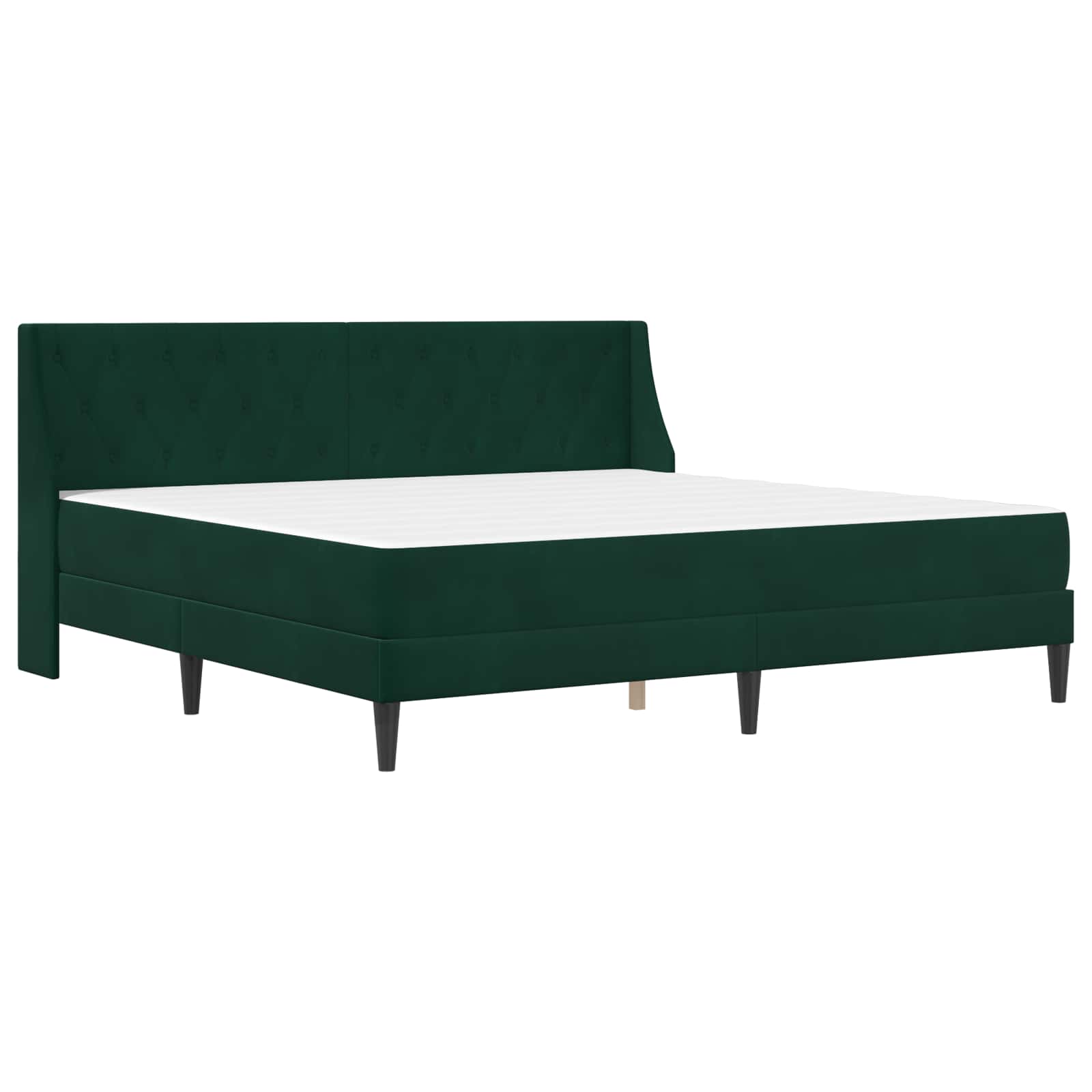 vidaXL Rama łóżka z materacem Ciemna zieleń 200 x 200 cm Aksamit