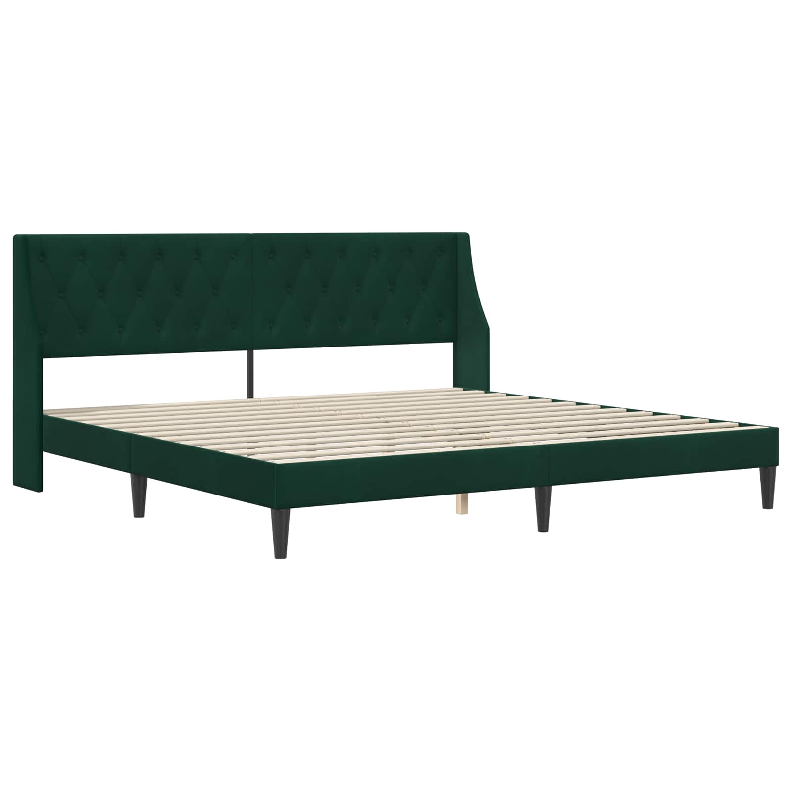 vidaXL Rama łóżka z materacem Ciemna zieleń 200 x 200 cm Aksamit