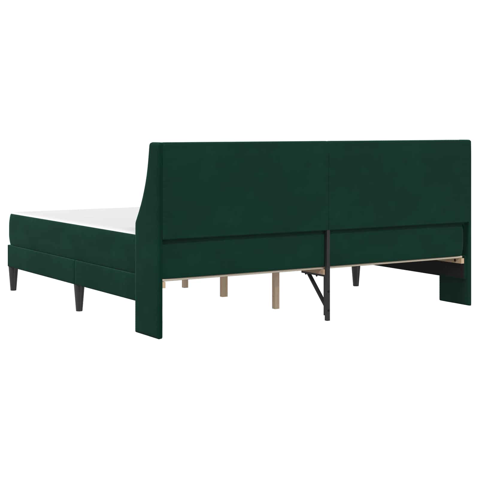 vidaXL Rama łóżka z materacem Ciemna zieleń 200 x 200 cm Aksamit