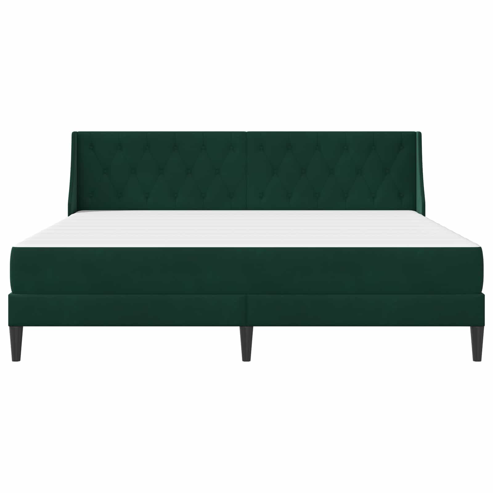 vidaXL Rama łóżka z materacem Ciemna zieleń 200 x 200 cm Aksamit