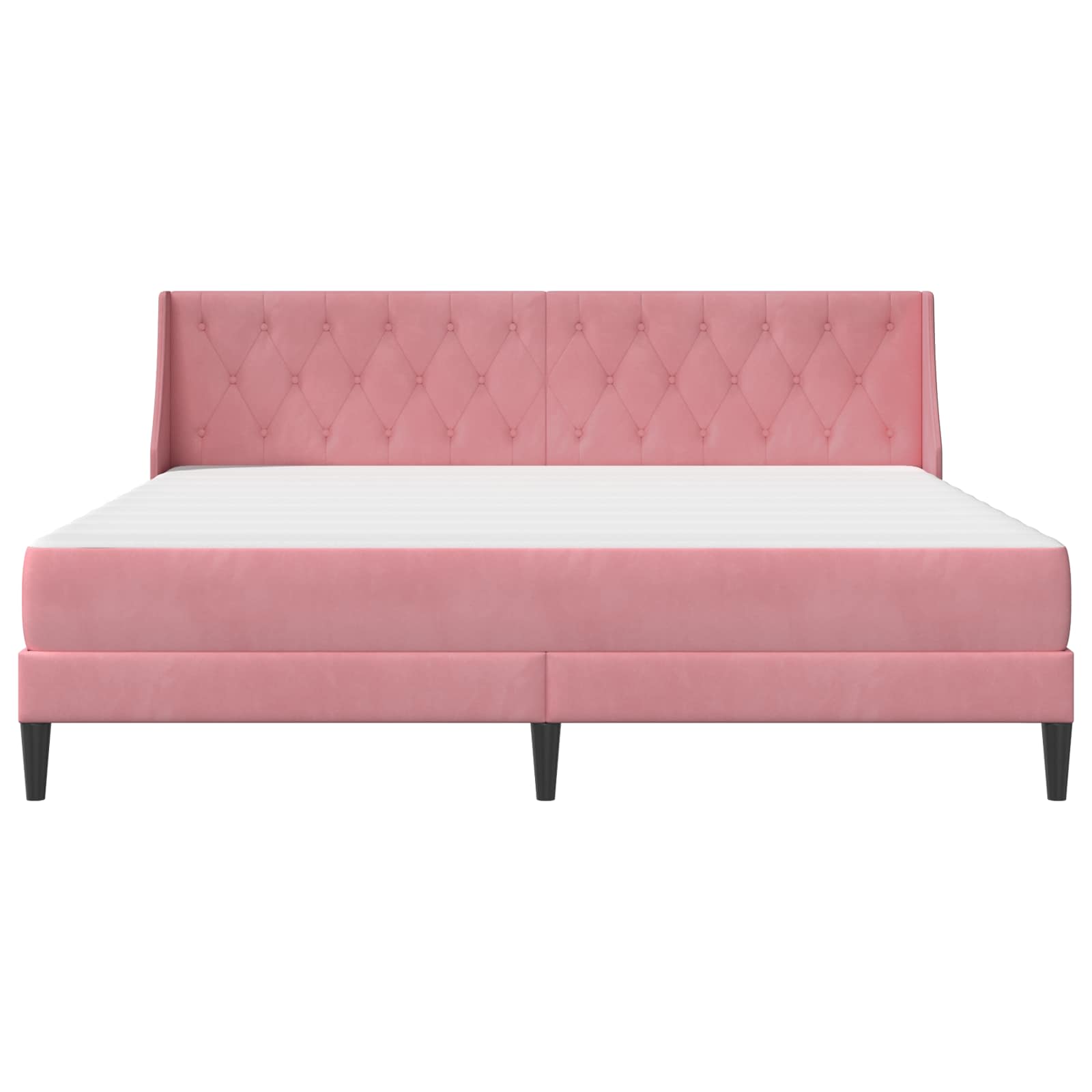 vidaXL Rama łóżka z materacem z materacem Różowy 200 x 200 cm Aksamit