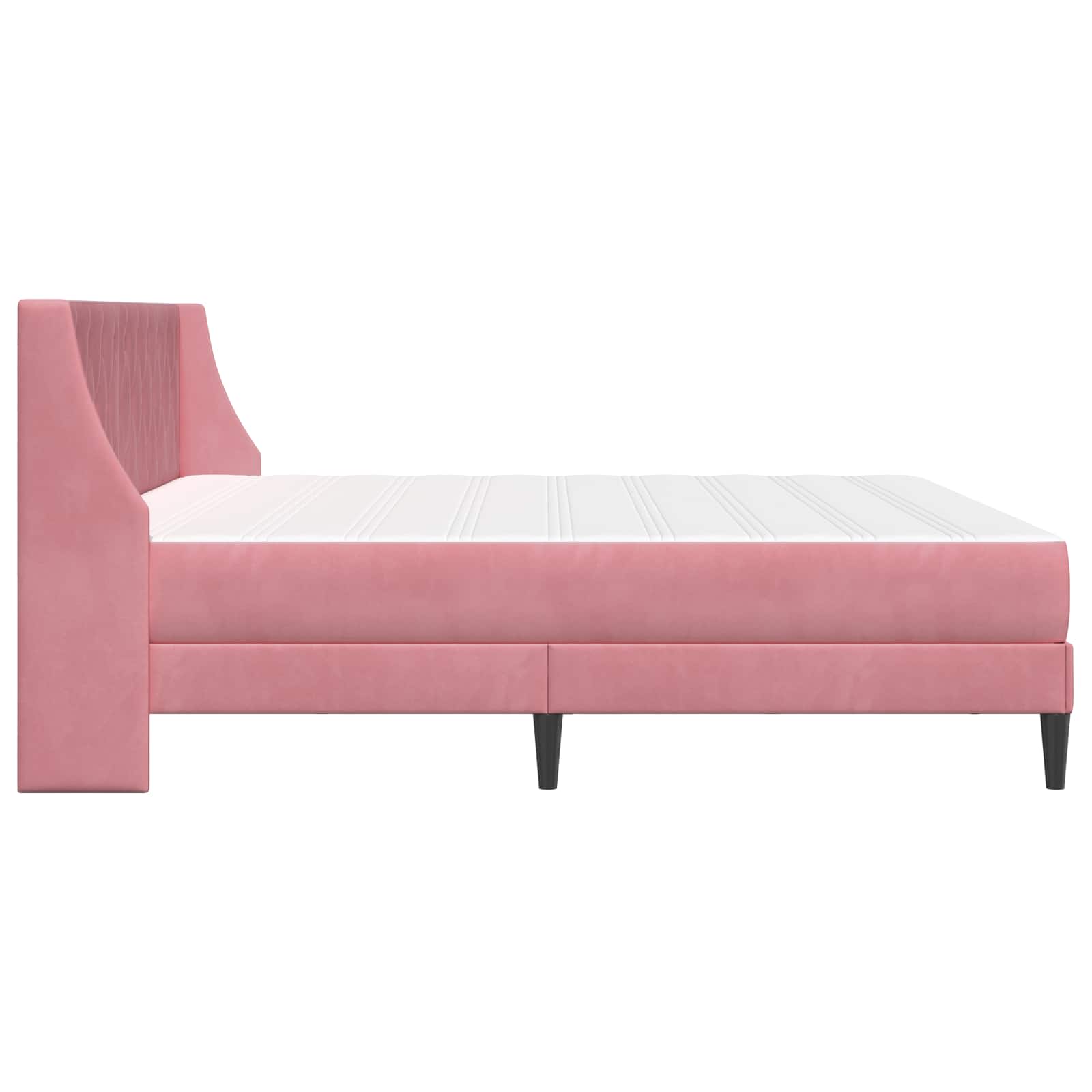 vidaXL Rama łóżka z materacem z materacem Różowy 200 x 200 cm Aksamit