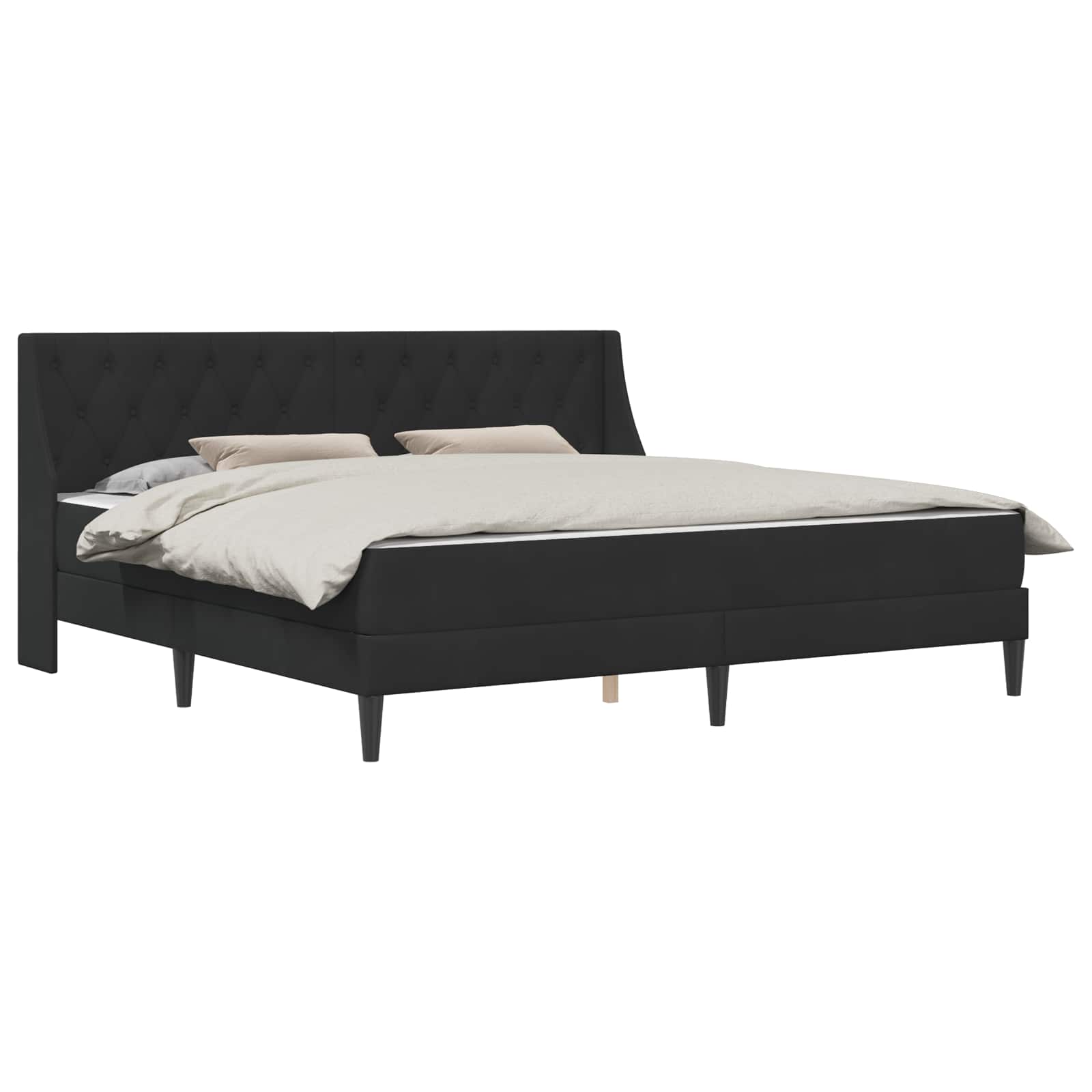 vidaXL Rama łóżka z materacem z materacem Czarny 200 x 200 cm Aksamit