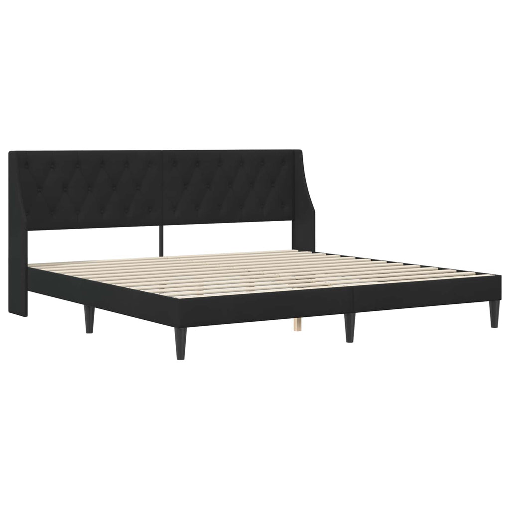 vidaXL Rama łóżka z materacem z materacem Czarny 200 x 200 cm Aksamit