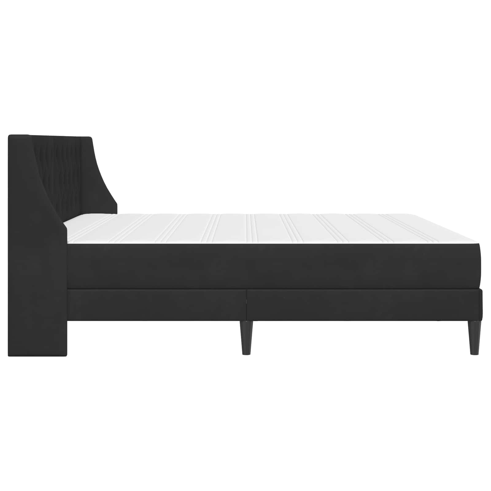 vidaXL Rama łóżka z materacem z materacem Czarny 200 x 200 cm Aksamit