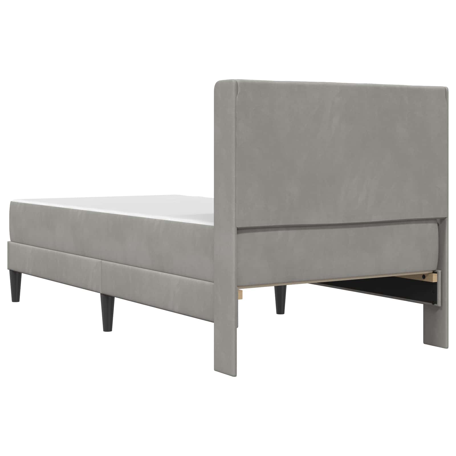 vidaXL Rama łóżka z materacem jasnoszary 80 x 200 cm Welur