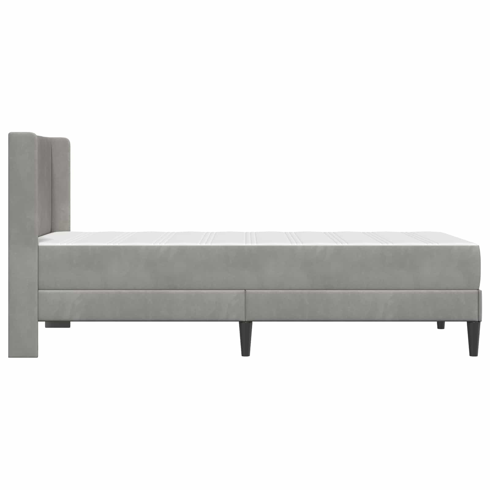 vidaXL Rama łóżka z materacem jasnoszary 80 x 200 cm Welur