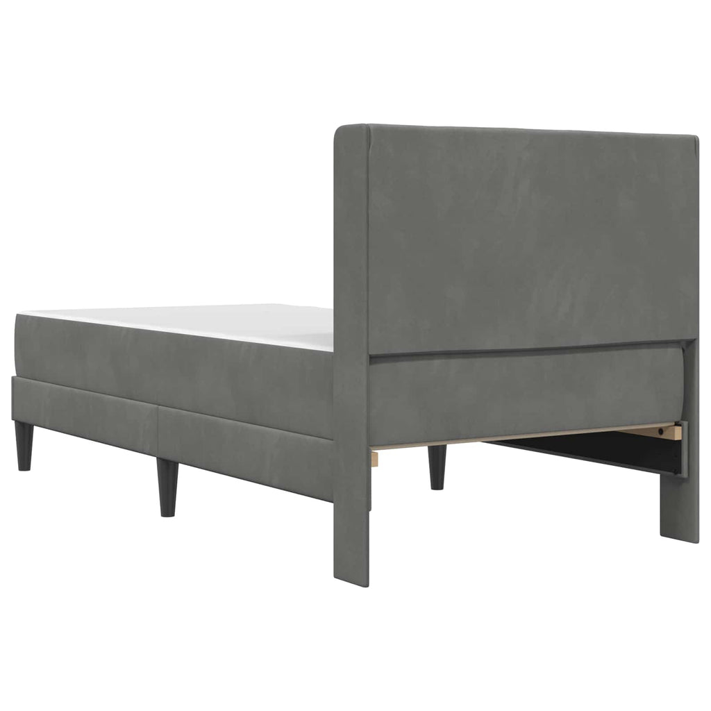 vidaXL Rama łóżka z materacem ciemnoszary 80 x 200 cm Welur