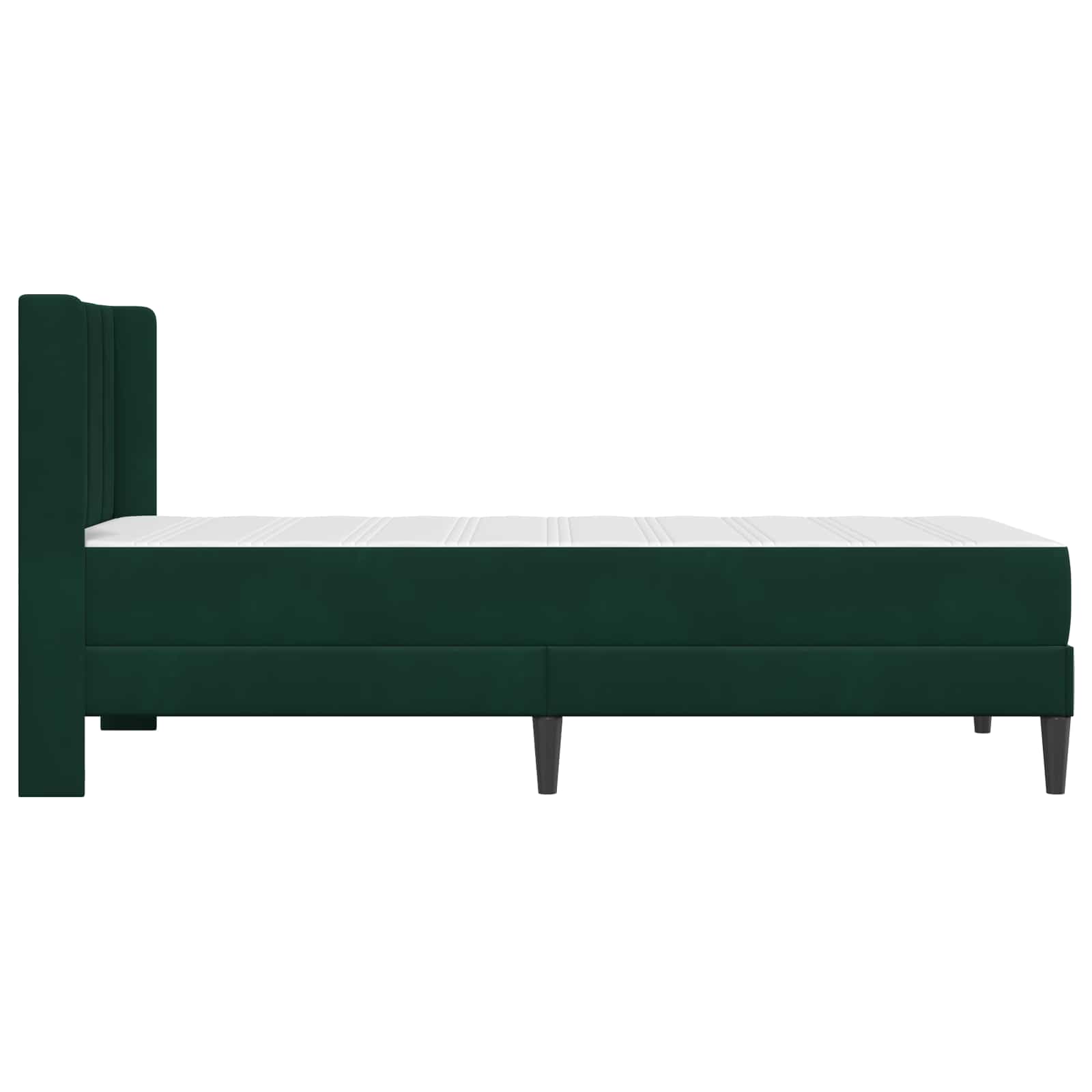 vidaXL Rama łóżka z materacem Ciemnozielony 80 x 200 cm Welur