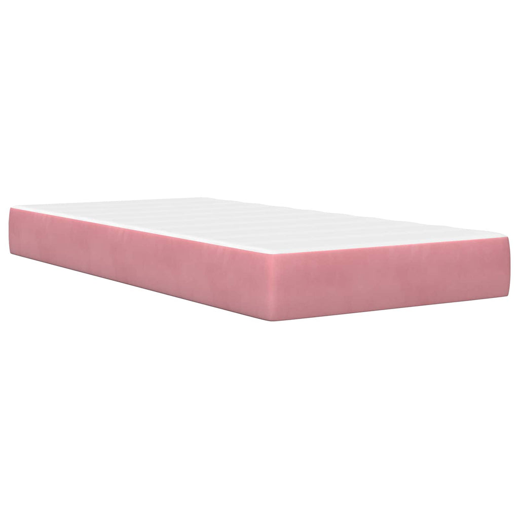vidaXL Rama łóżka z materacem Z zagłówkiem różowy 80 x 200 cm Welur