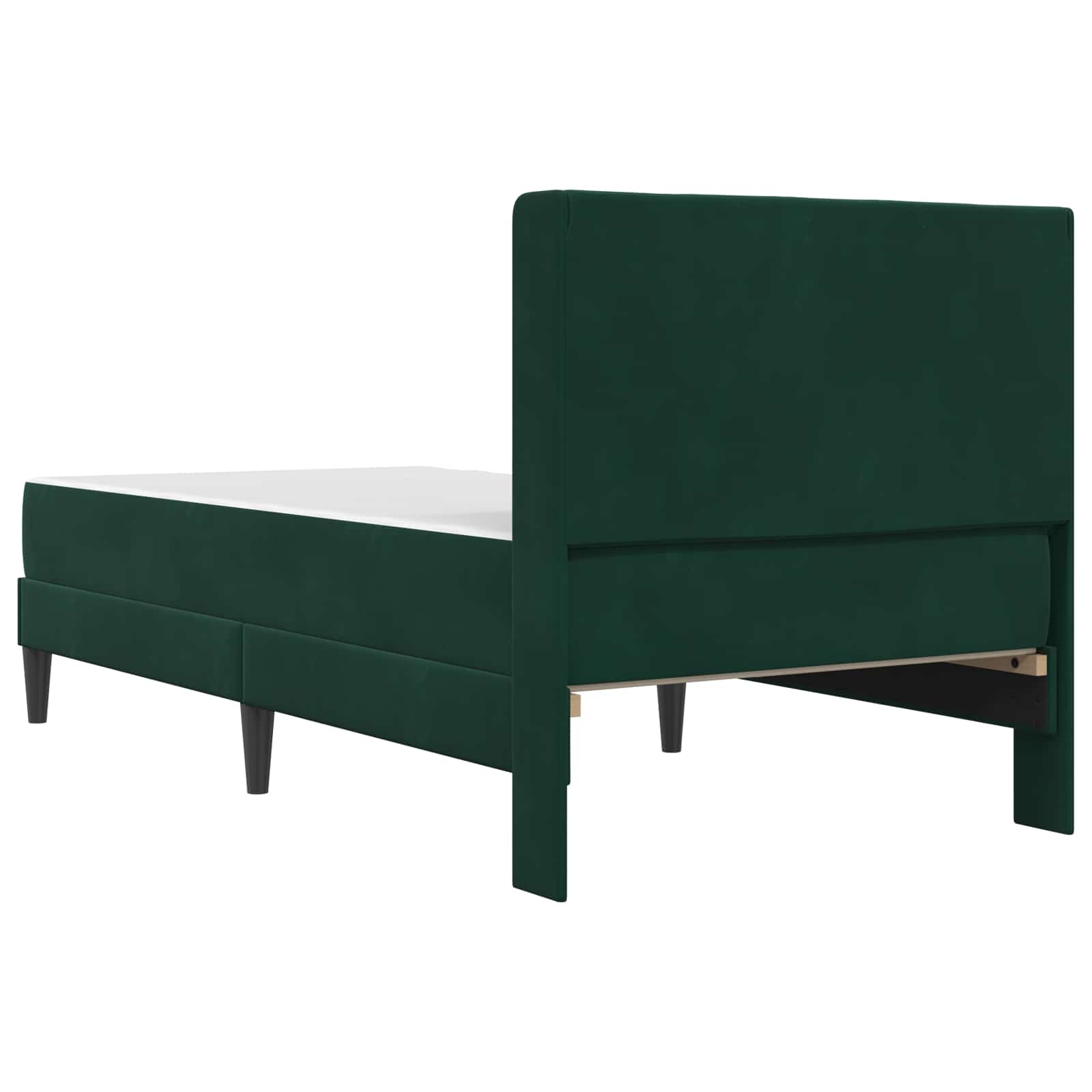 vidaXL Rama łóżka z materacem Ciemnozielony 90 x 190 cm Welur