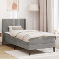 vidaXL Rama łóżka z materacem jasnoszary 90 x 200 cm Welur