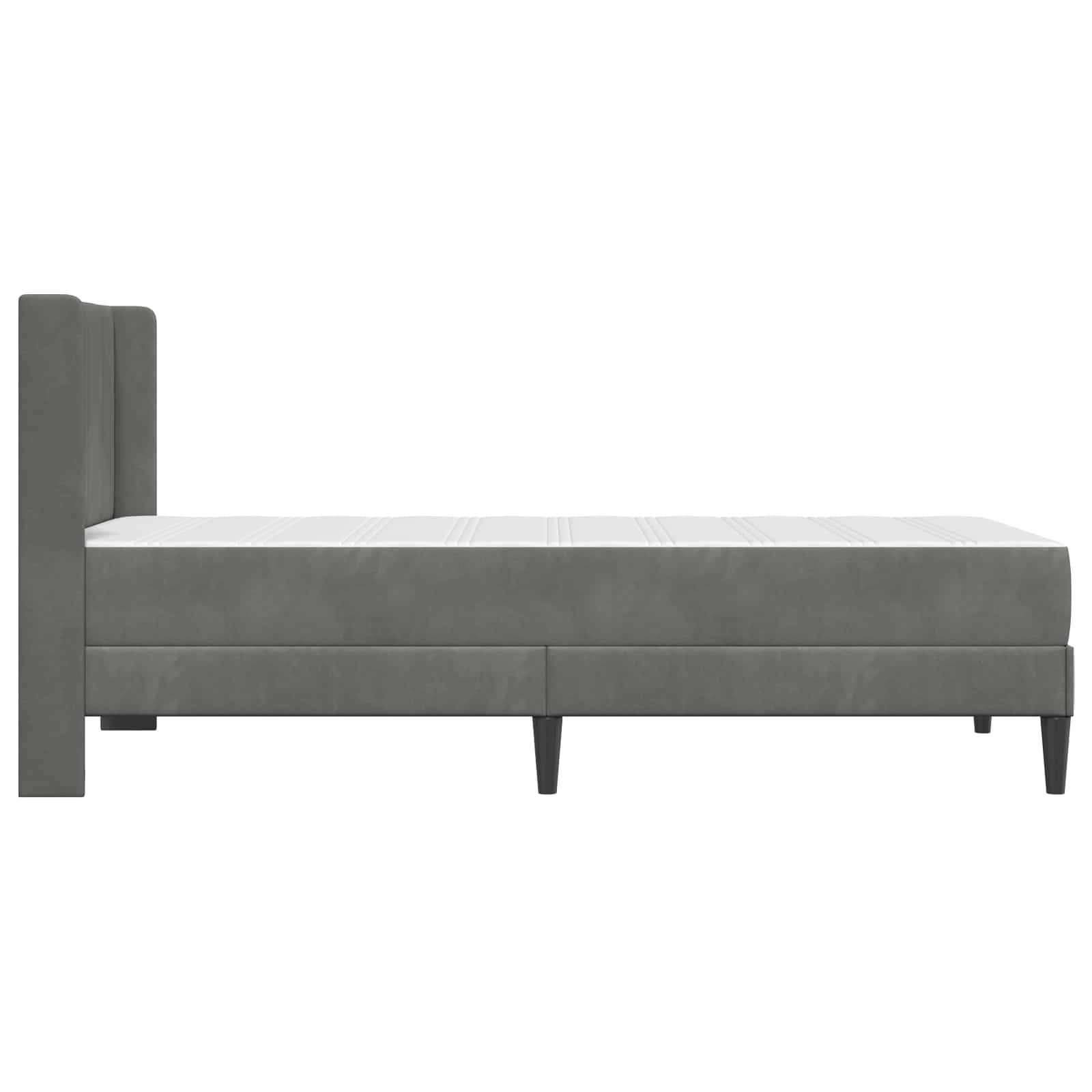 vidaXL Rama łóżka z materacem ciemnoszary 90 x 200 cm Welur