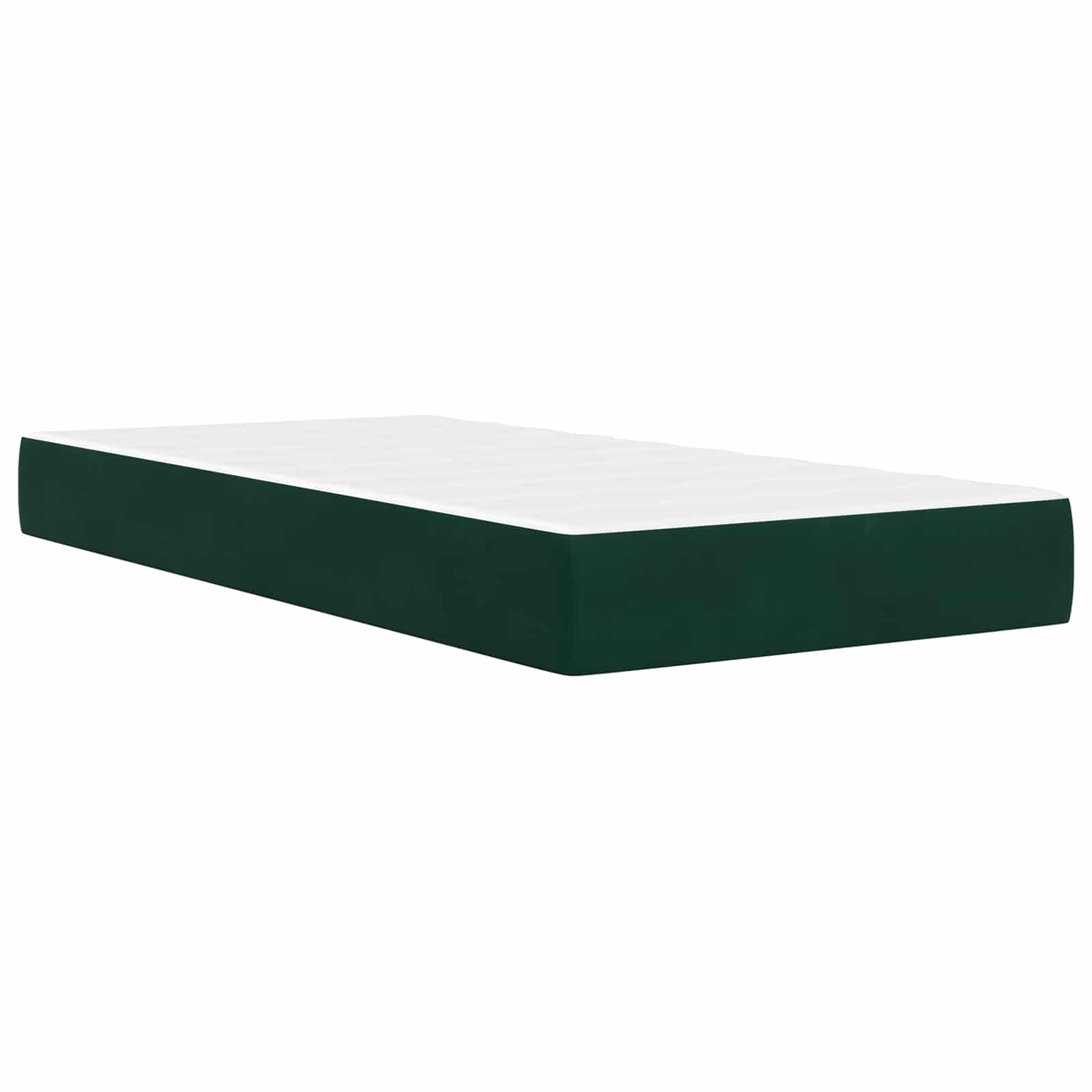 vidaXL Rama łóżka z materacem Ciemnozielony 90 x 200 cm Welur