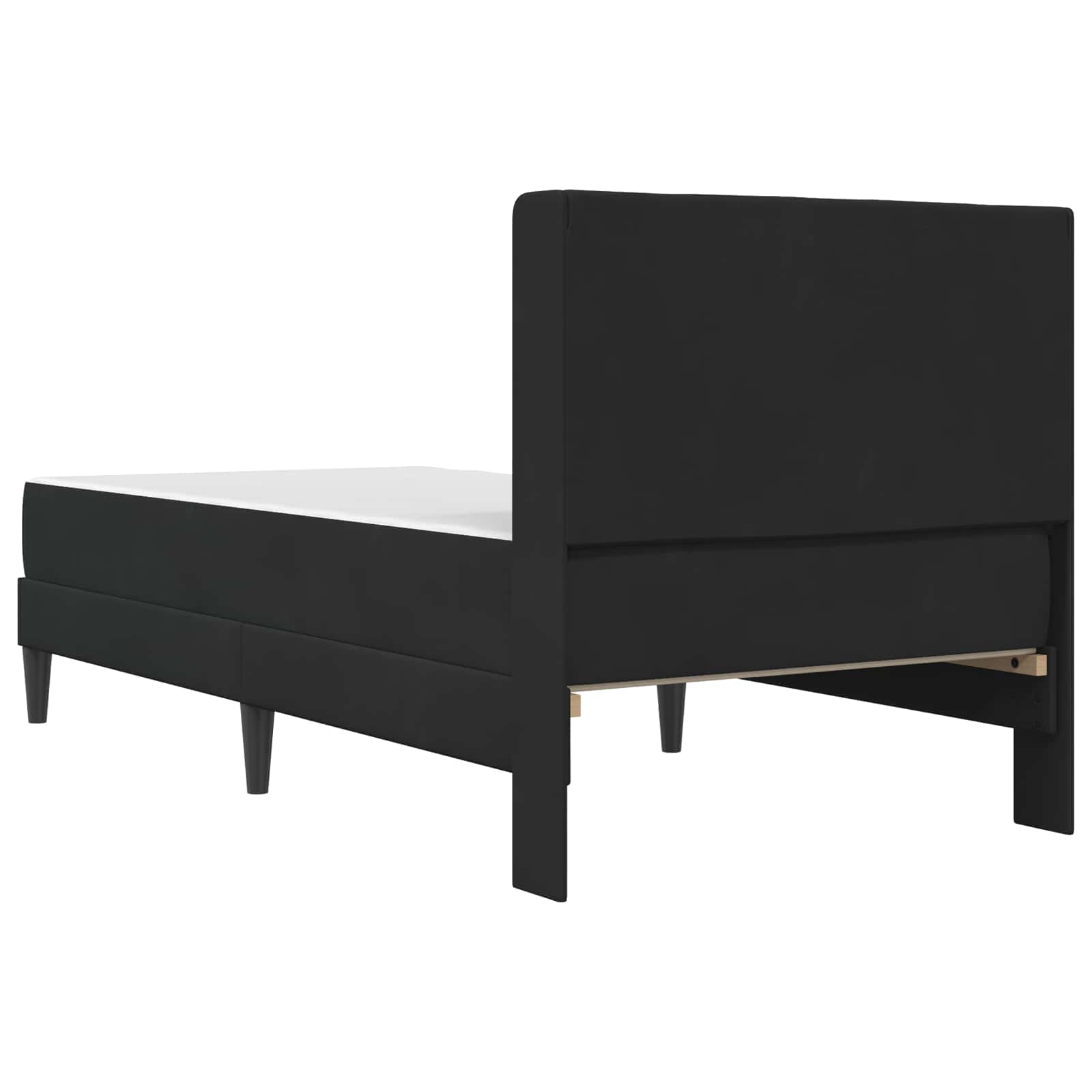 vidaXL Rama łóżka z materacem Z zagłówkiem Czarny 90 x 200 cm Welur