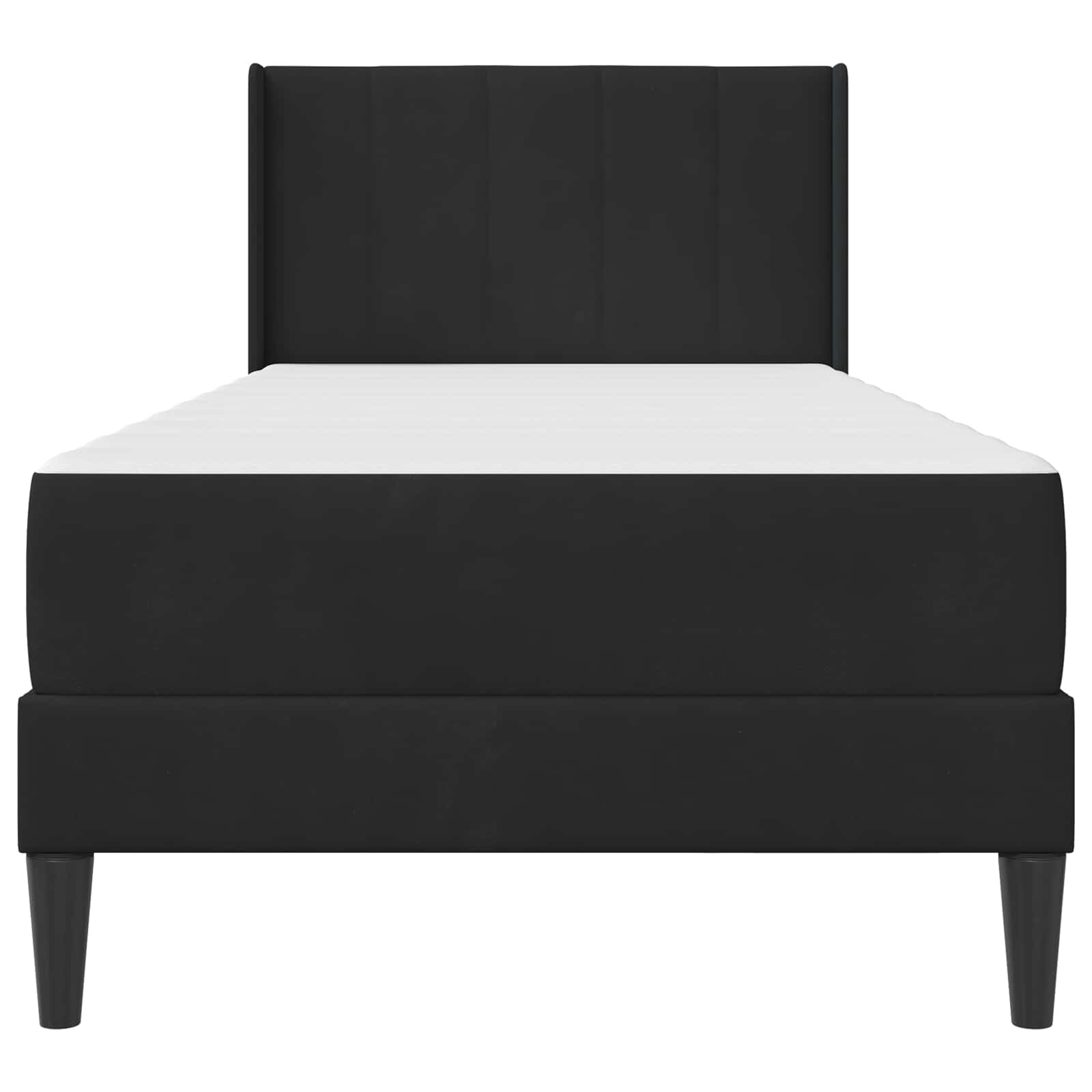 vidaXL Rama łóżka z materacem Z zagłówkiem Czarny 90 x 200 cm Welur