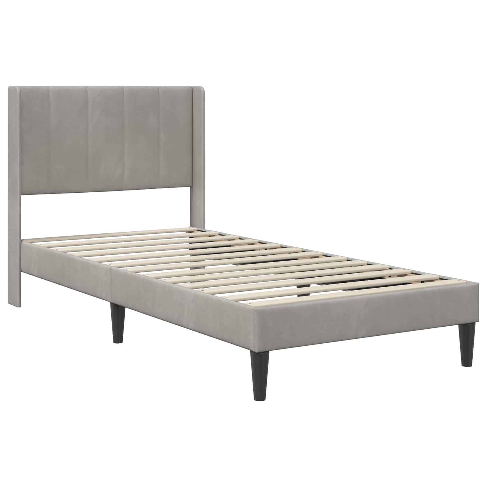 vidaXL Rama łóżka z materacem jasnoszary 100 x 200 cm Welur
