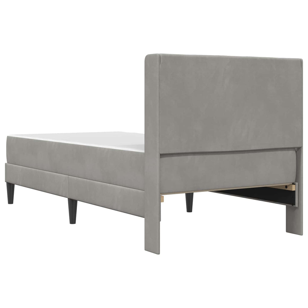 vidaXL Rama łóżka z materacem jasnoszary 100 x 200 cm Welur