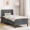 vidaXL Rama łóżka z materacem ciemnoszary 100 x 200 cm Welur
