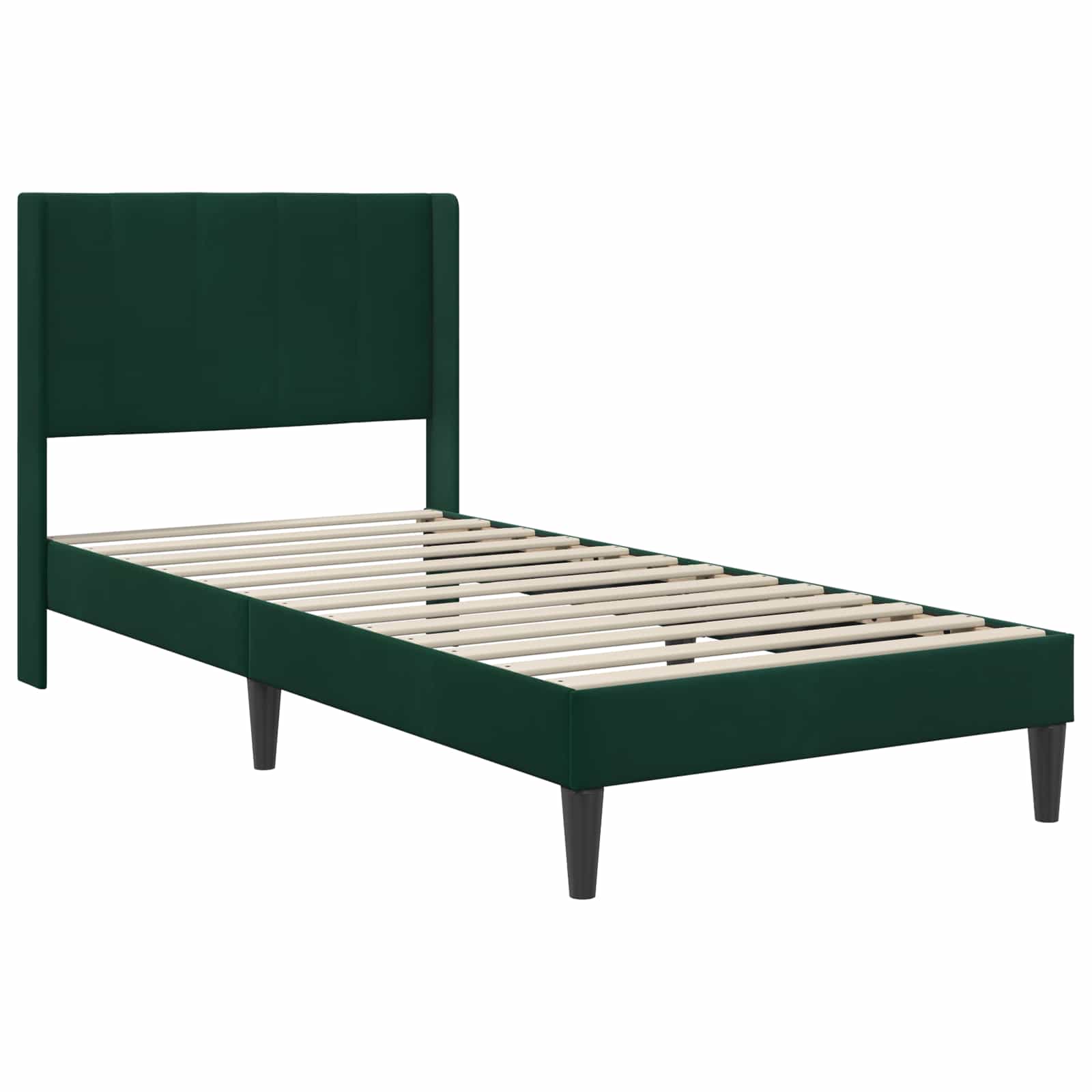 vidaXL Rama łóżka z materacem Ciemnozielony 100 x 200 cm Welur