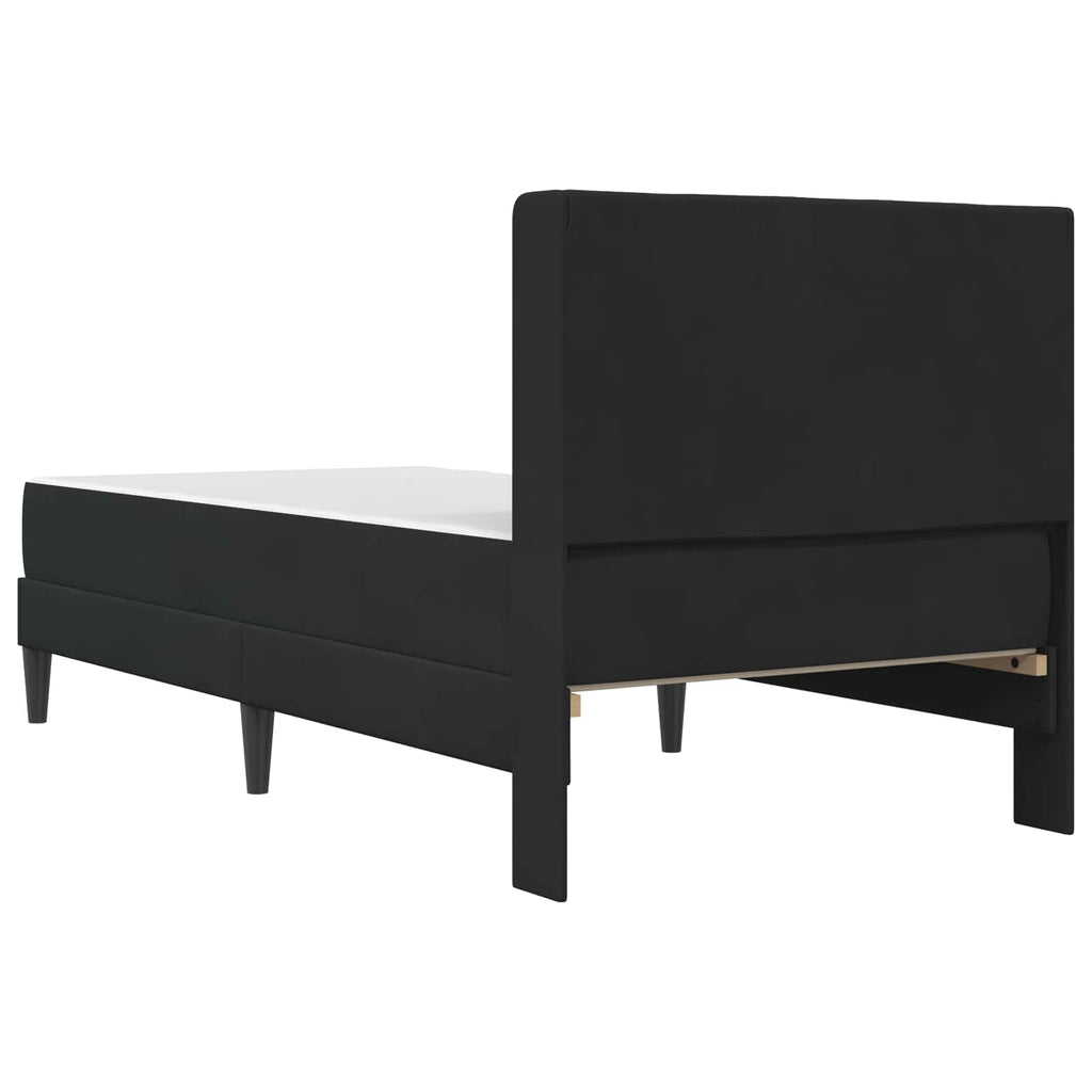 vidaXL Rama łóżka z materacem Z zagłówkiem Czarny 100 x 200 cm Welur
