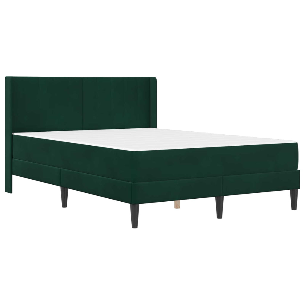 vidaXL Rama łóżka z materacem Ciemnozielony 120 x 190 cm Welur