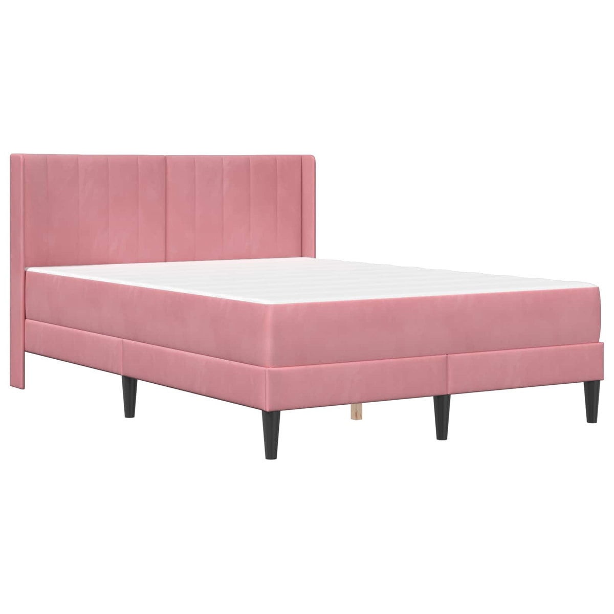 vidaXL Rama łóżka z materacem różowy 120 x 190 cm Welur