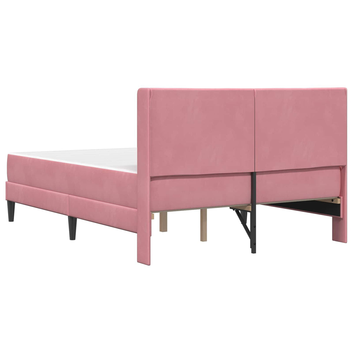 vidaXL Rama łóżka z materacem różowy 120 x 190 cm Welur
